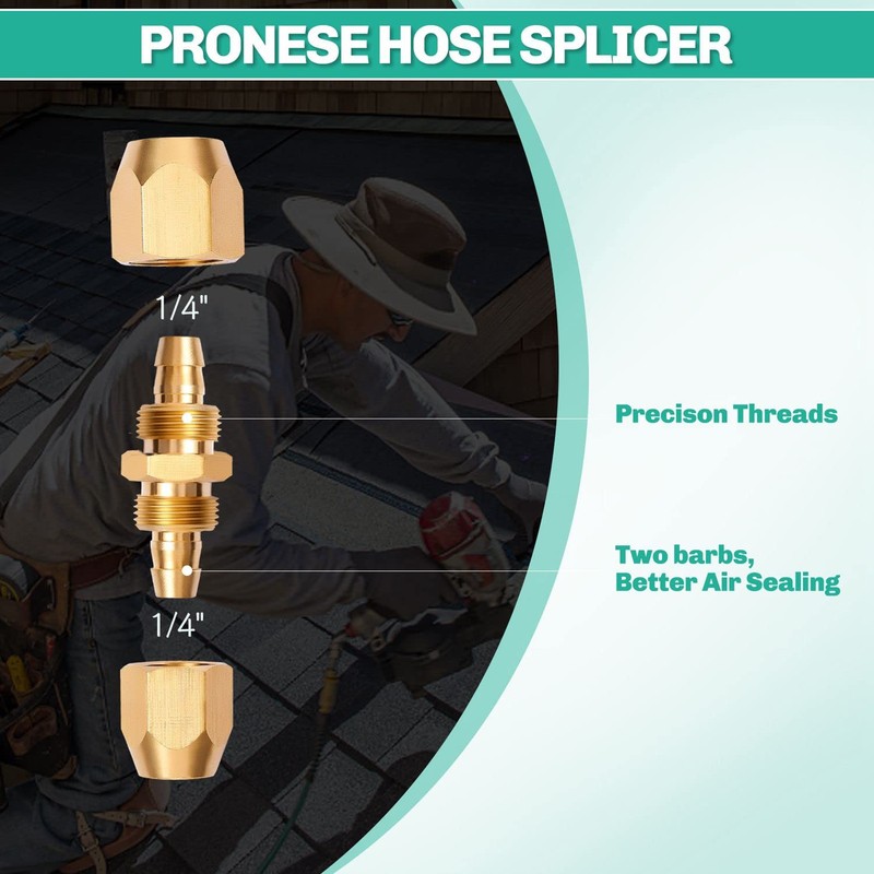 Pronese 4 Pack Soild Brass HPT Air Reusable Hose Splicer