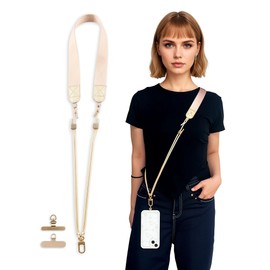 Febcraft Phone Lanyard Crossbody – Adjustable and Comfortable Phone Strap for Travel, Outdoor, and Daily Use, Universal Fit for Men and Women (khaki)