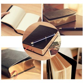 Soft Faux Leather Thick 640 Pages Blank Notebook A5 Daily Bible Study Notebook Diaries Drawing Sketchbook Scrapbook Life Records Best for Two Years Writing