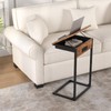 sthmec C Shaped End Table with Charging Station, 45° Tiltable