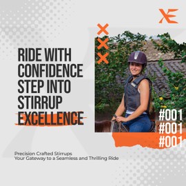 XE Stainless-Steel Horse Riding Stirrups – 4.25 Inches Flexible Stirrups for Horse Riders, Ideal Bendy Safety Nonslip Black Tread Stirrups for Equestrian