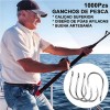 1000 Piezas Kit de anzuelos Pesca 3-12# con caja afilados