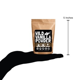 Wild Vanilla Bean Powder Organic & Raw - All Natural Pure Vanilla Powder from Madagascar - For Baking Cooking Coffee Flavoring & Smoothies - Unsweetened Gluten Free Non GMO Superfood Powder (1 ounce)
