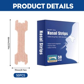 50 Stück Nasenpflaster Schnarchen Anti Schnarch Pflaster Nasenpflaster Besser Atmen Lindern Eine Verstopfte Nase Aufgrund Schnupfen Allergien Hilft Schnarchen zu reduzieren,Zum Schlafen und Sport
