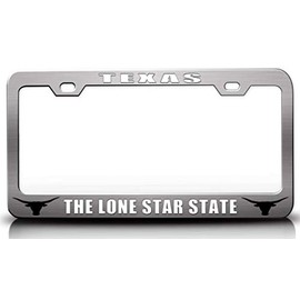 Custom Brother - Texas The Lone Star State Texas Horn Style Metal Car SUV Truck License Plate Frame Ch z2