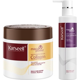 Karseell Set de Mascarilla Capilar y Crema para Rizos, Para Cabello Seco, Rizado, Ondulado y con Frizz