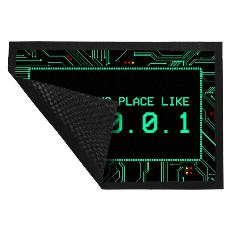trendaffe Localhost Doormat with IP Address 127.0.0.1 in Turquoise -