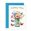Birthday Card Butterflies - 'Birthday Wishes Flower Jar' - Gifts