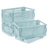 HOYA PONYOO 4 Pcs Collapsible Storage Crates, 10x6.5x4 inches Space-Saving