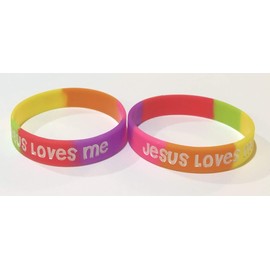 Jesus Loves Me Youth Bracelets Christian Party Favors for Kids Mega Pack (50 Count)