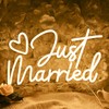SYLHOME Just Married Led Neon Light Sign Heart Wedding Bridal