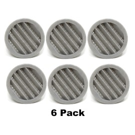 2.5" Round Plastic Louver Soffit Air Vent Reptile Screen Grille Cover (6, Grey)