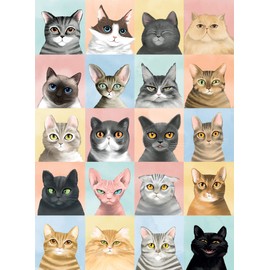 The Game Club - Feline Friends - Rompecabezas de 500 piezas - Rompecabezas brillante y colorido de razas de gatos - Divertido desafío para adultos, adolescentes y niños