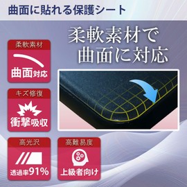 [Set of 2] ClearView Arm, Clock, Diameter (φ) 1.2 inches (30 mm), Compatible with Curved Surfaces, Protective Film, TPU Film, Scratch Repair, Shock Absorption, Made in Japan