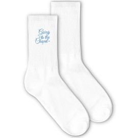 IDUXIY Bride Socks - Going to the Chapel Sign Embroidery Wedding Socks, Perfect for Bachelorette Party, Bride To Be Gifts - Bridal Shower Gifts & Bachelorette Celebrations (004)