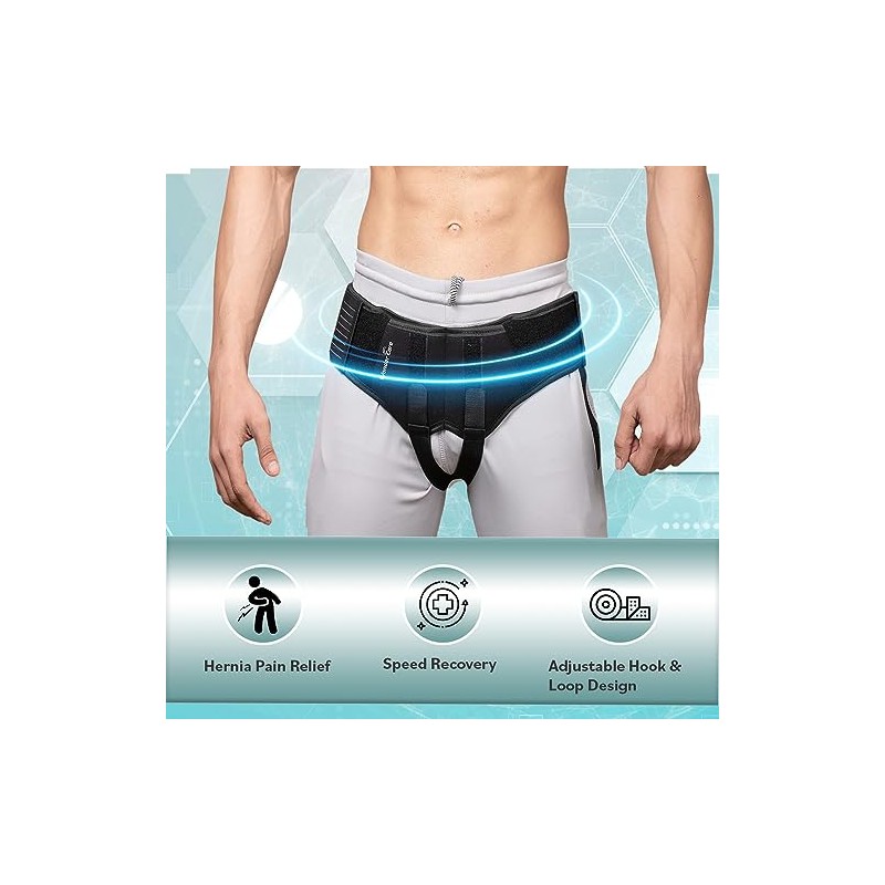 Wonder Care- Grey Inguinal Hernia Support Truss brace for Single/Double