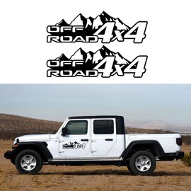 HAIORD (2PCS) Snow Mountain 4X4 Car Sticker Mountain Graphics Vinyl Body Door Side Decal Self-Adhesive Decorative for Pickup SUV Truck Sticker Accessories (Black, S)