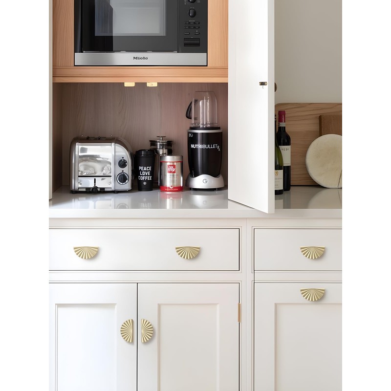 JIASENBAO 10 Pack Brushed Gold Cabinet Pulls 3" Hole Center