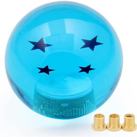 ATNVIDSG Round Ball Shift Knob for Most Manual Automatic Cars Universal Dragon Ball Gear Shift Knob with 3 Adapters M8x1.25, M10x1.25, M10x1.5 (Blue 4 stars)