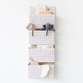 3 Sprouts - Hanging Organiser Door Organiser - Hanging Organiser Bathroom for Door - Door Organiser Hanging - Door Organiser for Bathroom - Ideal for Tidy in the Bathroom and Children's Room - Gingham