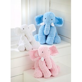 King Cole Super Yummy Knitting Pattern Stuffed Elephant Toys (9185)