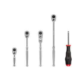 TEKTON 1/4 Inch Drive Quick-Release Ratchet and Spinner Handle Set (5-Piece) | SDR99007