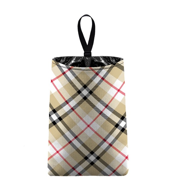The Mod Mobile Auto Trash Can, Beige Plaid, 12" Tall