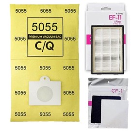 81614 - 81615 - BC4027 Bag and Filter Kit. 12 5055 Bags + 1 EF-11 + 1 CF 1. Compatible with Kenmore 600 Series Bagged Canister Vacuum w/ Pet PowerMate. Replaces Part #'s C/Q, 50557, 50558, 50104, 52370, 81002