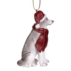 Design Toscano Siberian Husky Holiday Dog Christmas Tree Ornament Xmas Decorations, 3 Inch, Full Color