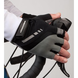 AERO|TECH|DESIGNS | Lightweight Padded Palm Fingerless Cycling Gloves | Medium | Black
