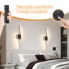Daunton Modern Battery Operated Wall Sconce Set of 2, Black