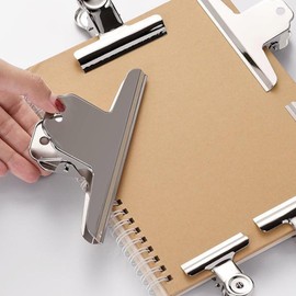 Large Dog Food Bag Clip Large Bag Clips 6.3in Wide Stainless Steel Binderss Clip, Strong Clamping Force, Durabledd Large Hinge Clip for Office, School, Kitchen, and Home Use ﻿