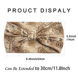 STGDAK Wide Headbands Fashion Bandeau Head Wraps Breathable Turban Headband Boho Bandana Headbands Thick Hair Scarves Stretchable Sweatband Non Slip Hairband Knotted Hair Accessories for Women 3 Pack