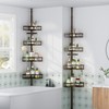 HEVEL Corner Shower Caddy Tension Pole, 4 Tier Adjustable Shower