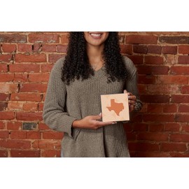 Modern Minimalist Texas State Shape with Pattern, Joyride Home Decor, Wood Block Sign, 5"x5" Freestanding, Shelf or Wall Displayed, Artist Designed Home Décor.