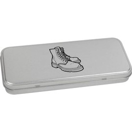 Azeeda 'Military Boots' Metal Hinged Stationery Tin/Storage Box (TT00231436)