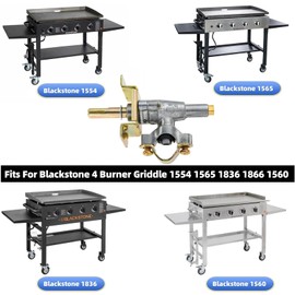 MCAMPAS 2 Pack Griddle Burner Valve Replacement Parts for Blackstone 36"4-Burner Flat Top Griddle Models 1554, 1565, 1836, 1866, 1560 -Natural Gas Conversion Nozzle