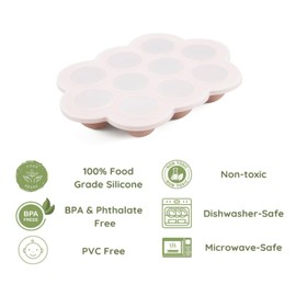 PandaEar 2 Pack Silicone Baby Food Freezer Tray with Lids, Baby Food Perfect Storage Container for Homemade Baby Food, Fruit, Purees and Breastmilk (Pink/Purple)