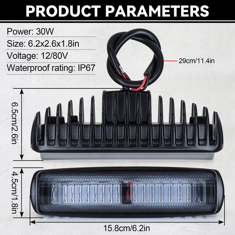 30W LED Forklift Warehouse Warning Truck Safety Light DC 12-80V
