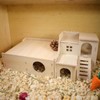 Xiylon Multi-Chamber Wooden Hamster Hideout & Tunnel - Chew-Proof Natural