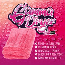Nuke Guys Car Drying Cloth Extremely Absorbent and Gentle on Paint, Gamma Dryer XXL 50 x 80 cm, Pink, 1400 GSM Microfibre Cloth for Efficient Drying After Car Wash, Microfibre Cloth
