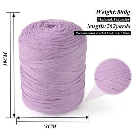 NOTIONSLAND 800 g/240 m T-Shirt Yarn, Knitting Yarn, Fabric, Crochet Yarn for Bags, Baskets, Blankets, Home Decoration, Highly Elastic Thick Yarn for Beginners (Purple Purple)