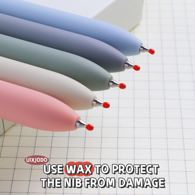 UIXJODO Gel Pens, 10Pcs 0.5mm Black Ink Pens Fine Point