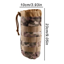 Tabanzhe Tactical Water Bottle Pouch-2PCS Molle Bottle Holder Military Drink Cup Container Carrier with Drawstring Top Bottle Protector for Outdoor Training Hiking Cycling Camping(Camouflage)