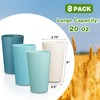 Hlukana Wheat Straw Cups Set of 8, 20 oz Unbreakable