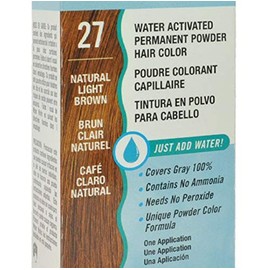 CNC Water Works - Polvo permanente para el cabello #27 café claro natural para hombres y mujeres especialmente formulado para cubrir gris 6 oz