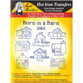 Born in a Barn Aunt Martha's Hot Iron Embroidery Transfer