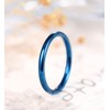TIGRADE 2mm 4mm Blue Titanium Plain Dome High Polished Wedding