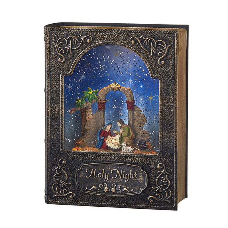 Raz 8.5" HOLY Night Musical Lighted Water Book
