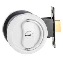 PATIKIL Stainless Steel Deadbolt Lock, Single Cylinder Dead Bolt Locks Modern Round Dead Lock for Exterior Keyed Front Entry Door Pick Resistant Security, White